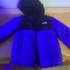 The North Face Kids Two-Tone Blue Puffer Jacket 4/5